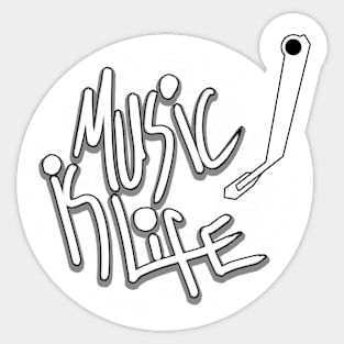 Copy of music is life gramophone themed design Sticker